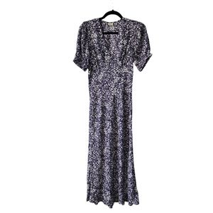 Nwot a new day floral print maxi v-neckline rayon dress